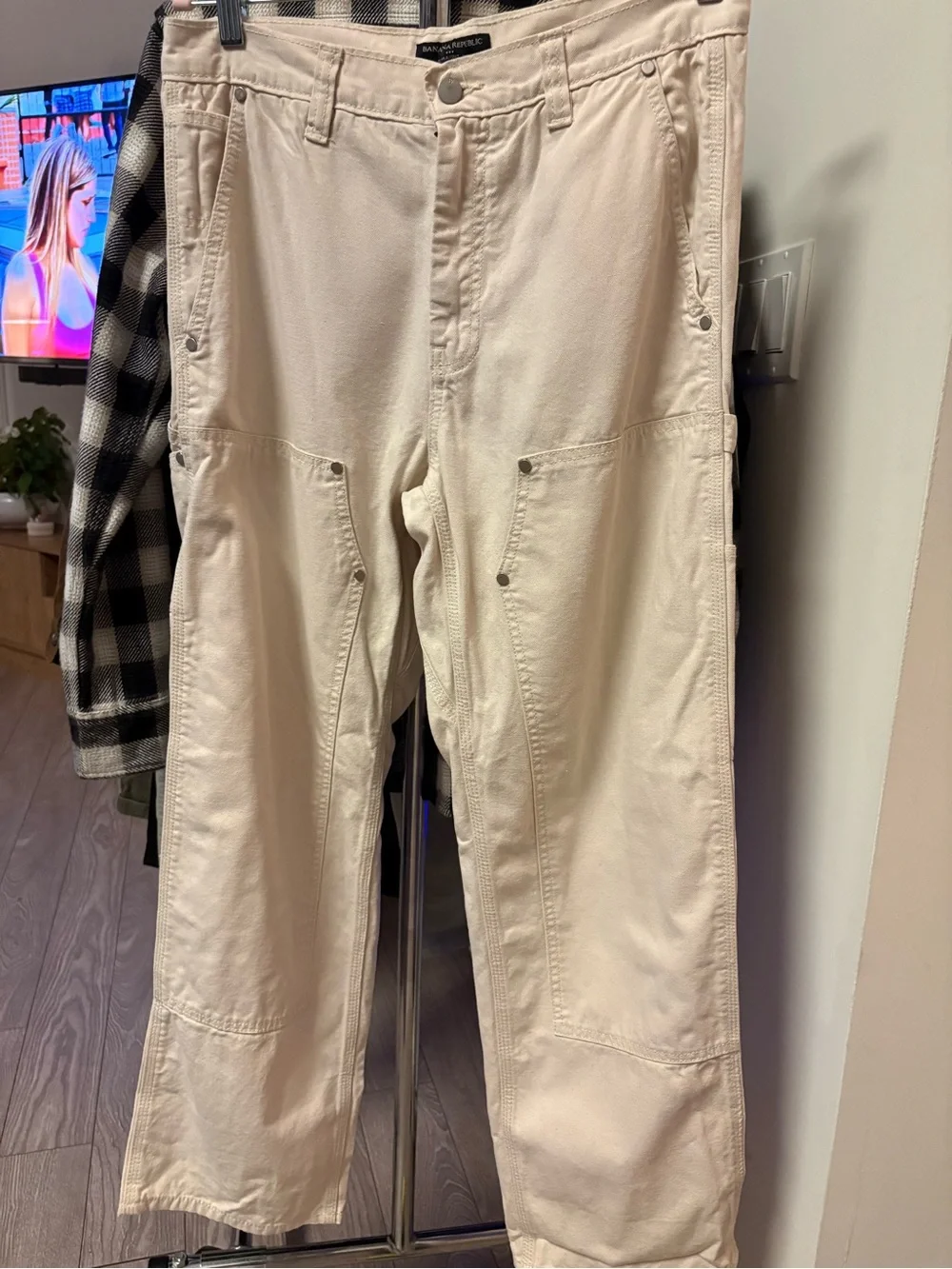 Banana Republic Cream Utility Cargo Pants
